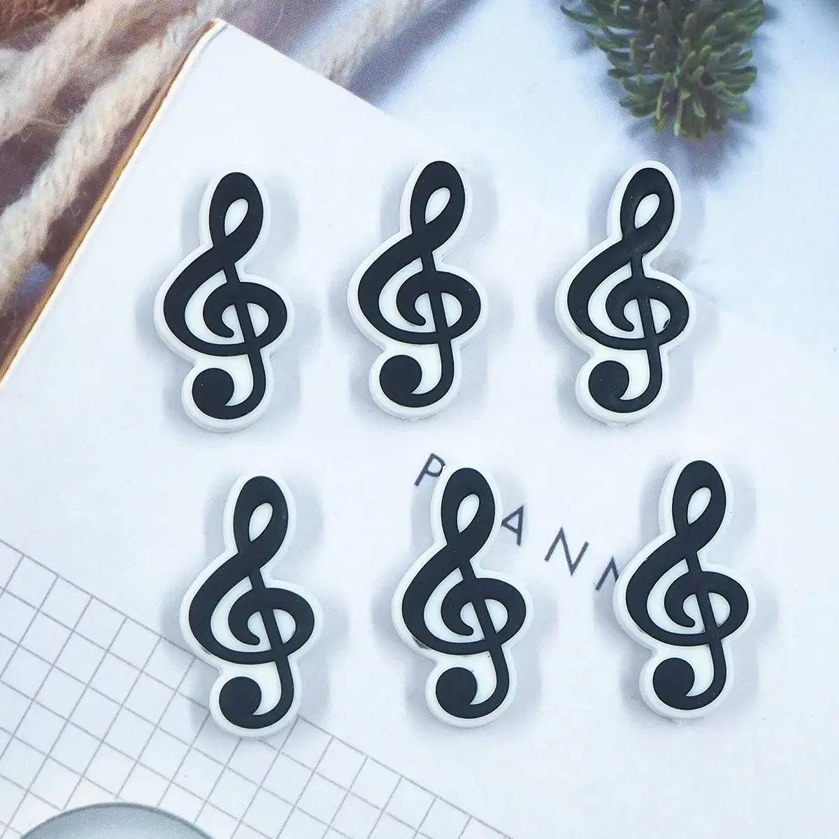 

Chenkai 50PCS Musical Note Focal Beads For Pen Beadable Pen Silicone Charms Character Beads For Pen Making DIY Pacifiers