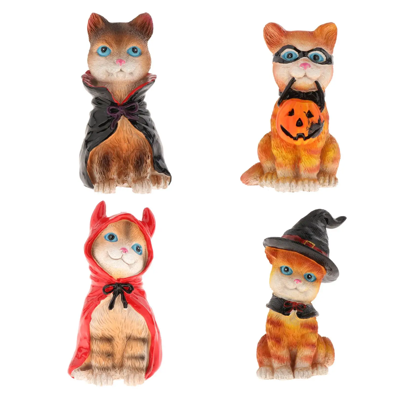 Halloween Kat Hars Kleine Kitten Sculptuur Beeldje Kat Ornament voor Woonkamer