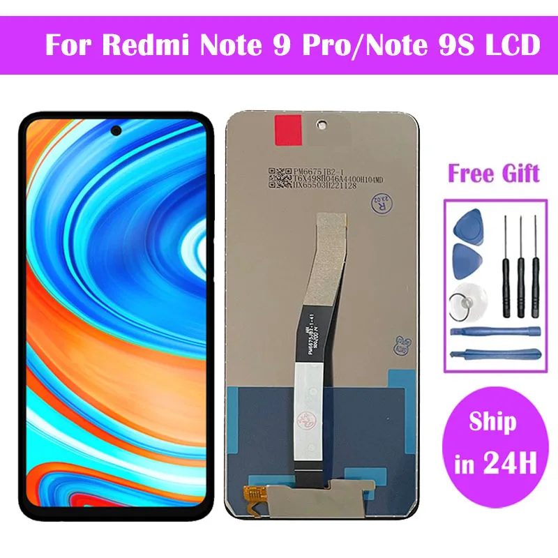 Lcd para xiaomi redmi note 9s m2003j6a1g display lcd tela de toque digital com quadro para redmi note 9 pro substituição