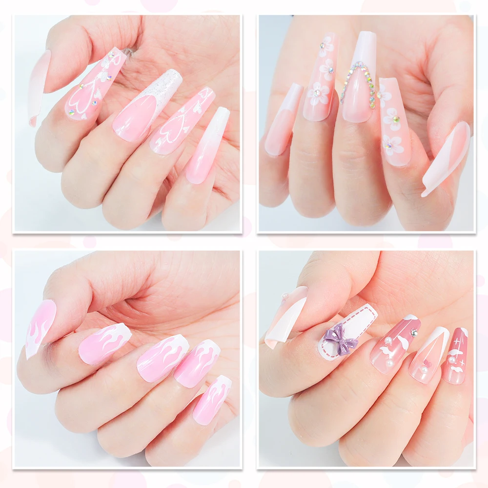 라이메걸 솔리드 빌더 젤 세트 (네일용 30g) 솔리드 네일 팁 젤 3D 젤 네일아트 빌딩 젤 (UV 램프 포함) 매니큐어 선물용