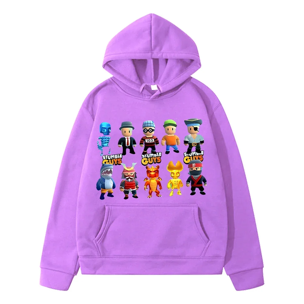 Stumble Guys Autumn Sweatshirt Game Kawaii Hoodies boys y2k sudadera Fleece pullover Jacket anime hoodie kids clothes girls