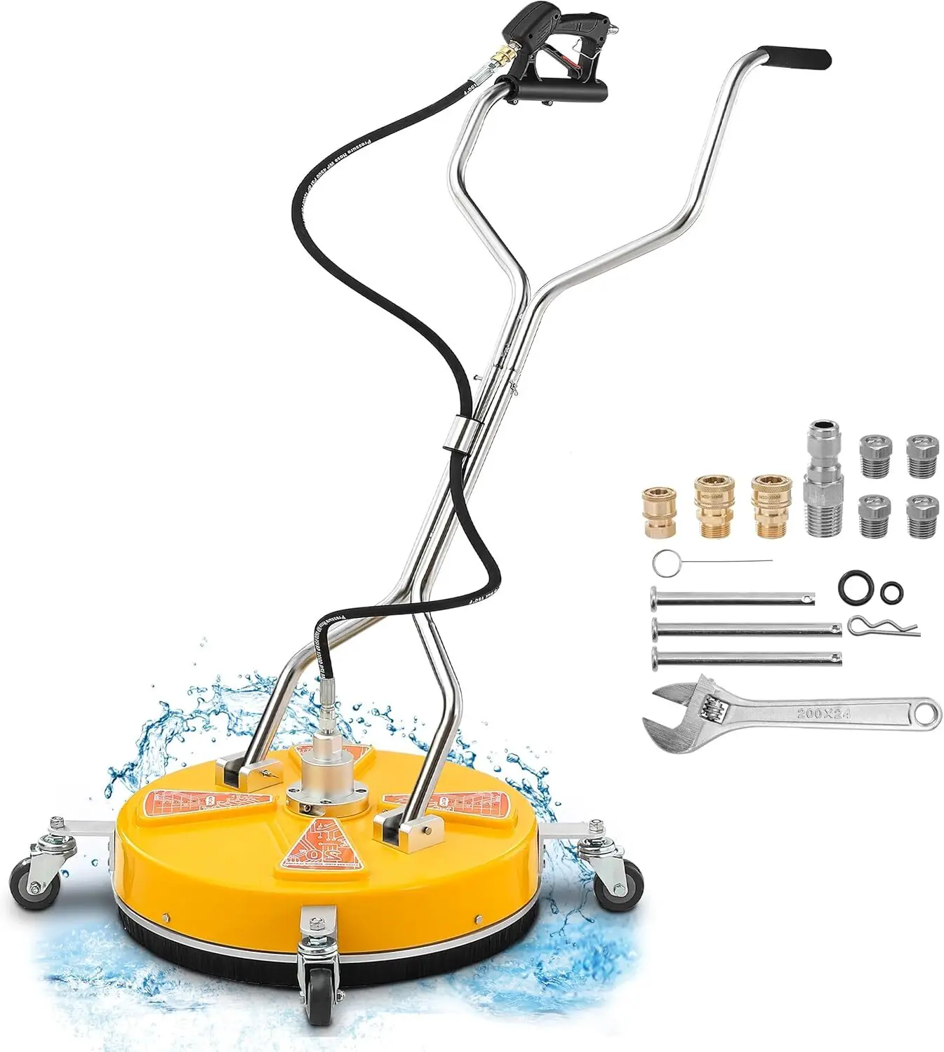 

Pressure Washer Surface Cleaner Dual Handle,Power Washer Surface Cleaner Attachment with 4 Wheels, Pressure