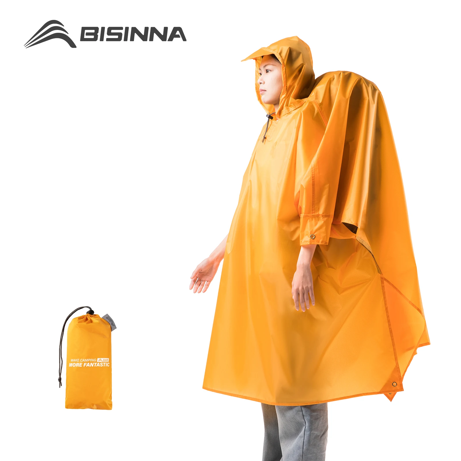 

BISINNA 3 в 1, многофункциональный плащ, водонепроницаемое пончо от дождя, уличный солнцезащитный козырек, брезент, коврик для кемпинга, пеший туризм, рыбалка, путешествия