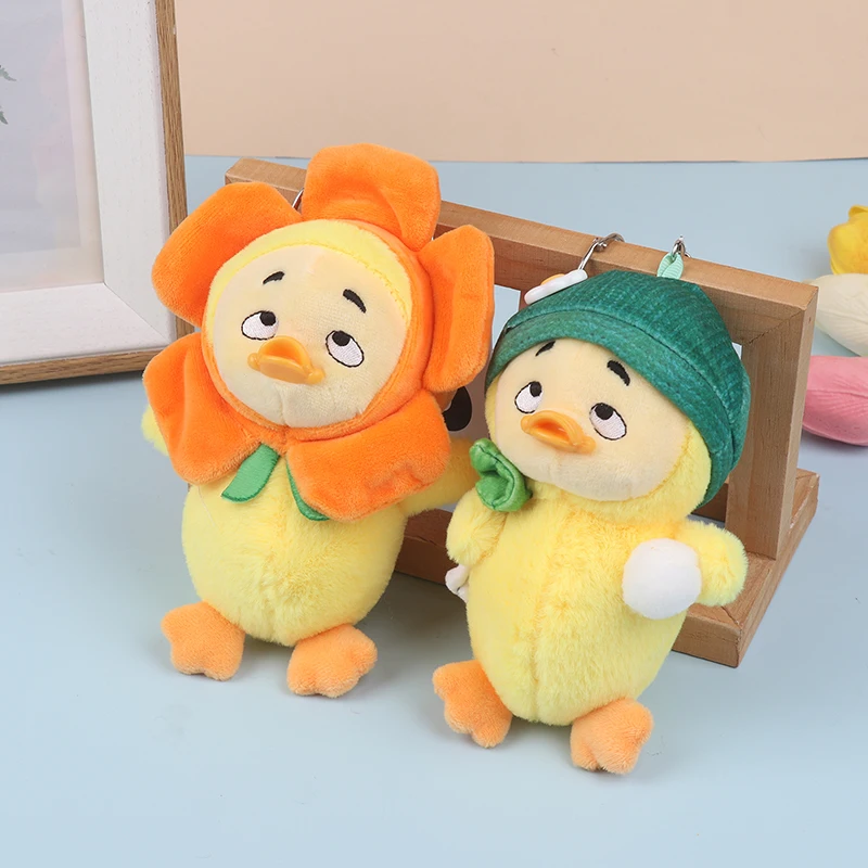 1PC 13cm Upset Duck Work Is Troublesome Duck Plush Bag Ornament Stuffed Plush Doll Keychain Pendant Duck Plush Figure Keychain