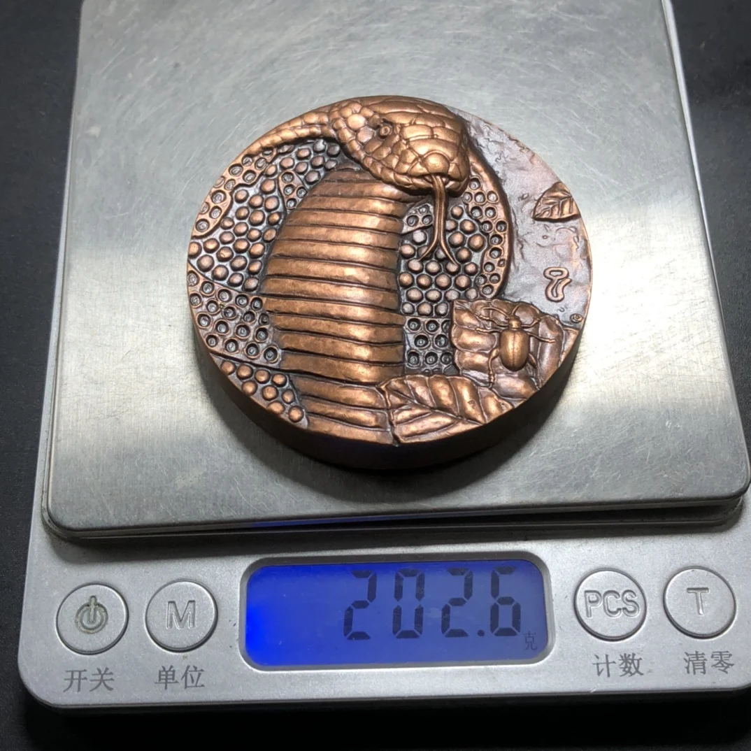 Fine Collection Pure Copper Zodiac Snake Commemorative Coin ChapterHome Craft Decoration