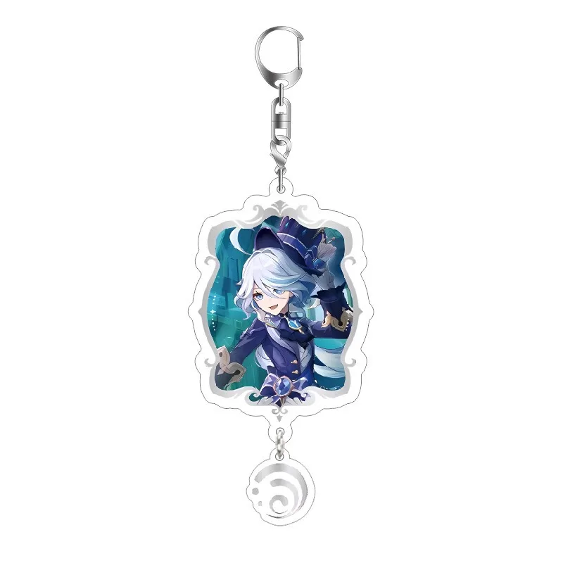 Game Genshin Impact Arlecchino Furina Neuvillette Wriothesley Cartoon Keyring Accessories Pendant Gifts Collection