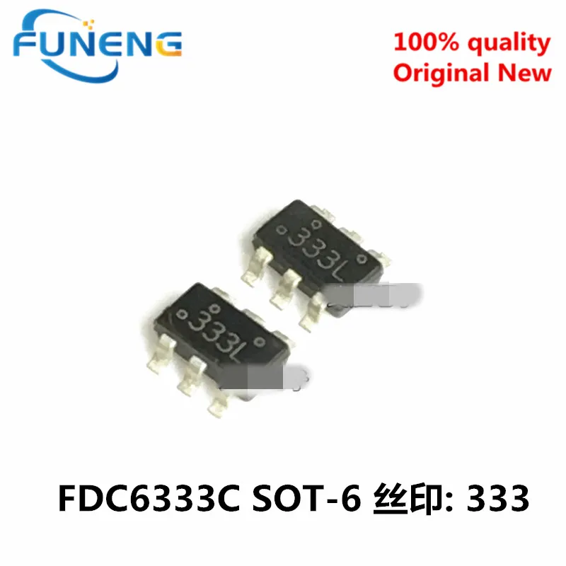 50PCS FDC6333C FDC6333  3333   SOT23-6 SOT-6 30V N & P-Channel PowerTrench