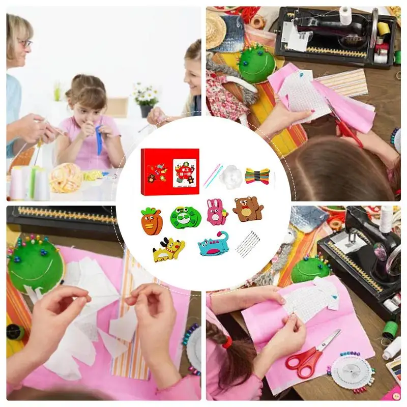 Kit de costura para niños, Kit de costura de juguete DIY, proyectos de manualidades simples, Kits de costura para niños con lindos patrones de animales, Kit de costura para principiantes