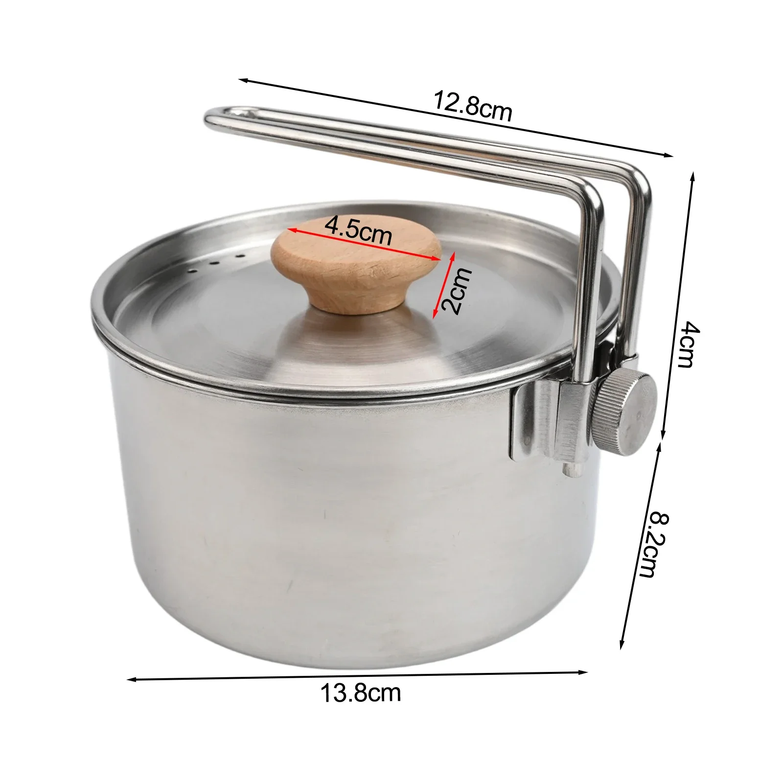 

Портативная походная посуда: кастрюля из нержавеющей стали объемом 1 литр с широкой съемной ручкой для удобного перемещения