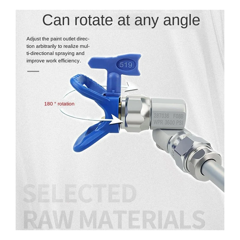 Airless Pistola de pintura com junta giratória, Graco 235486 7 8 "Thread, 180 graus de rotação, Limpeza Design, 287036