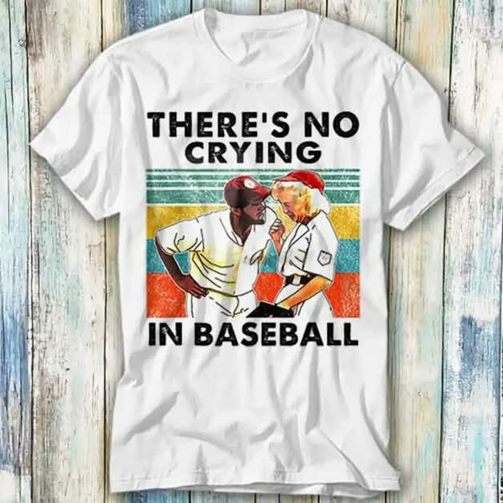 Baseball T Shirt There's No Crying In Meme Geschenk Top 1113 vintage Washed Comfortable graphic Breathable streetwear fashion