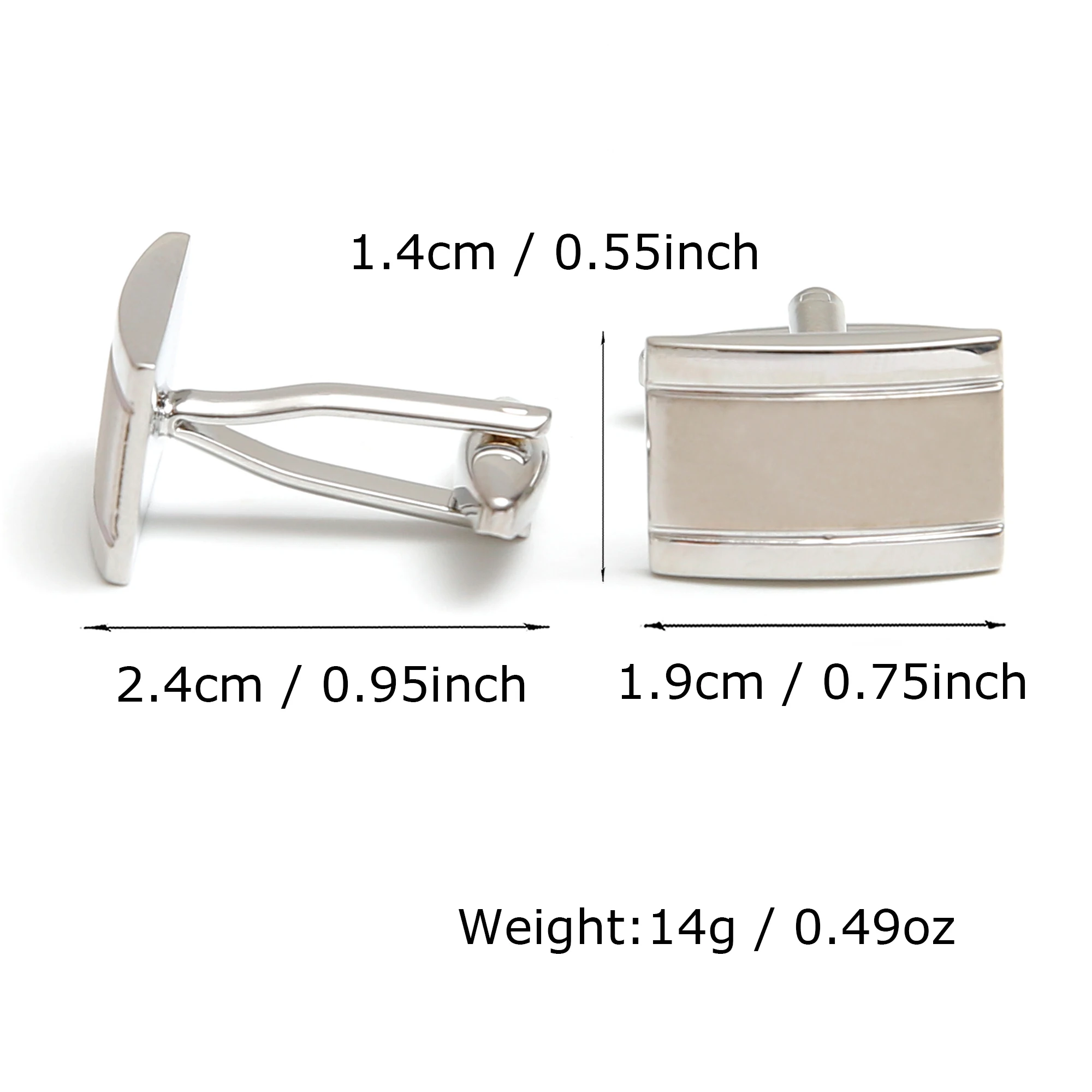 TOMYE Silver Cufflinks for Men, Classic Wire Drawing Process Brass Square Dress Shirt Cuff Links Jewelry Gift for Dad Groom