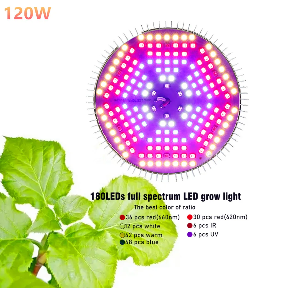 

180 Leds Grow Light Full Spectrum Fitolamp Hydroponics Phyto Lamp For Indoor Vegs Flower Seedlings Plants