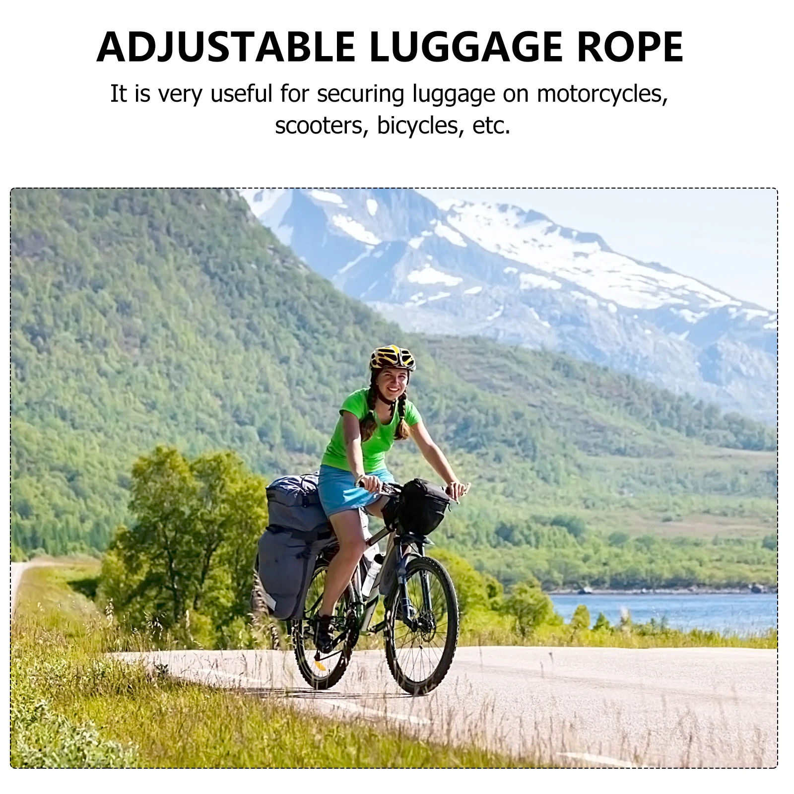 

4 Pcs Luggage Rope Straps Load Elastic Cord Cargo Binding Heavy Duty Adjustable Flat Bungee Cords Retaining