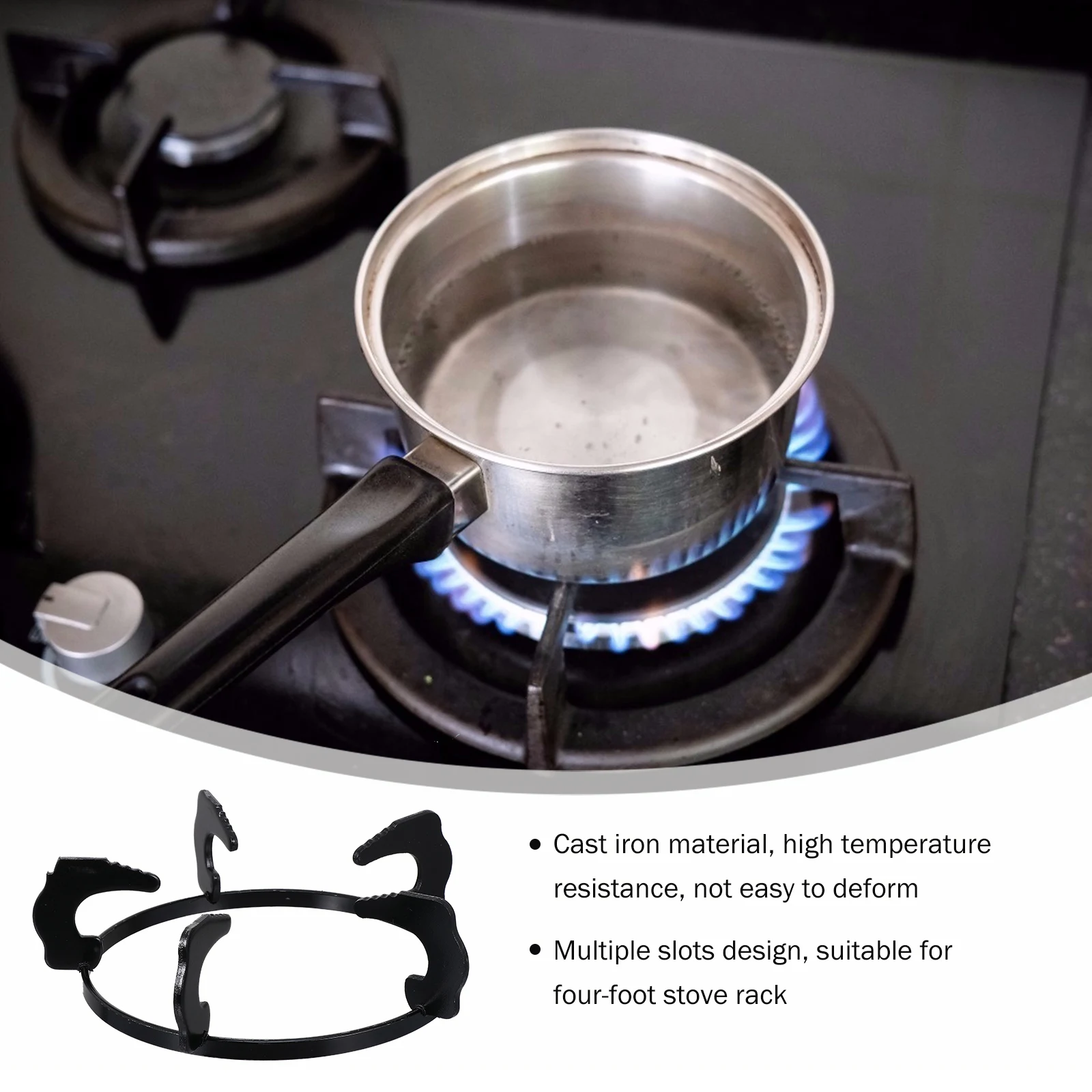 

2 PCS Stove Rack Gas Bracket Racks Metal Brackets Household Pan Stand Cast Iron Wok Support Pot