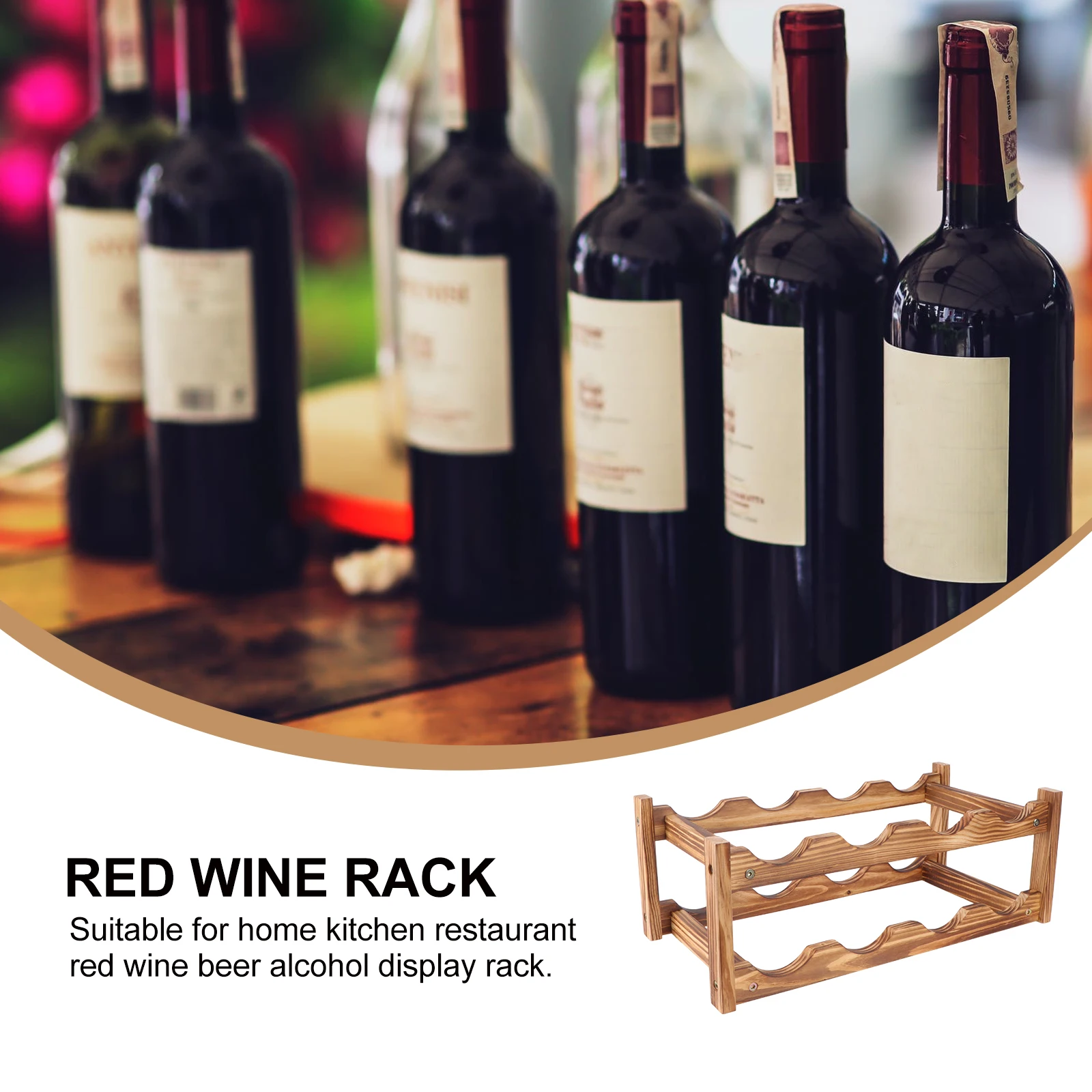 

Creative Red Rack Bottle Holder Display Stand for Home Office Bar Restaurant Storage Elegant Decoration