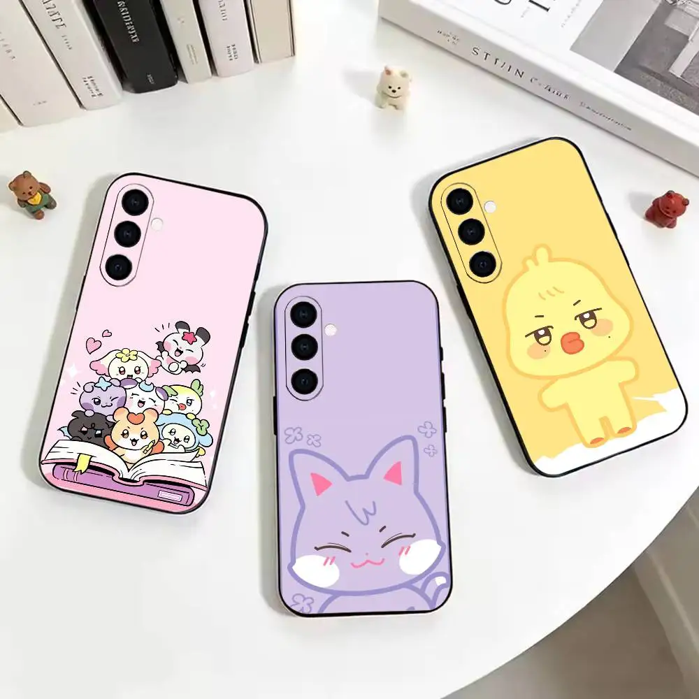 Cute-A-N-I-T-E-E-Z Black Soft Silicone Phone Case for Samsung Galaxy A73, A42, A72, A70, A53, A52, A51