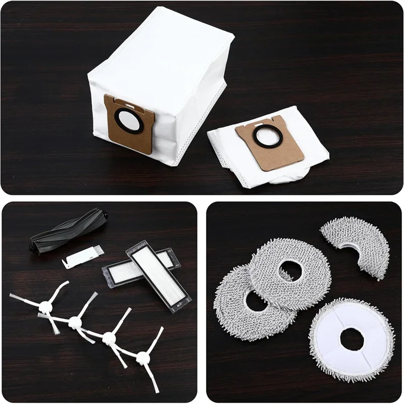 X10A para Dreame L10s Ultra / L10 Ultra / Xiaomi X20 + Robot aspirador, cepillo lateral, filtro HEPA, paño de mopa, bolsas