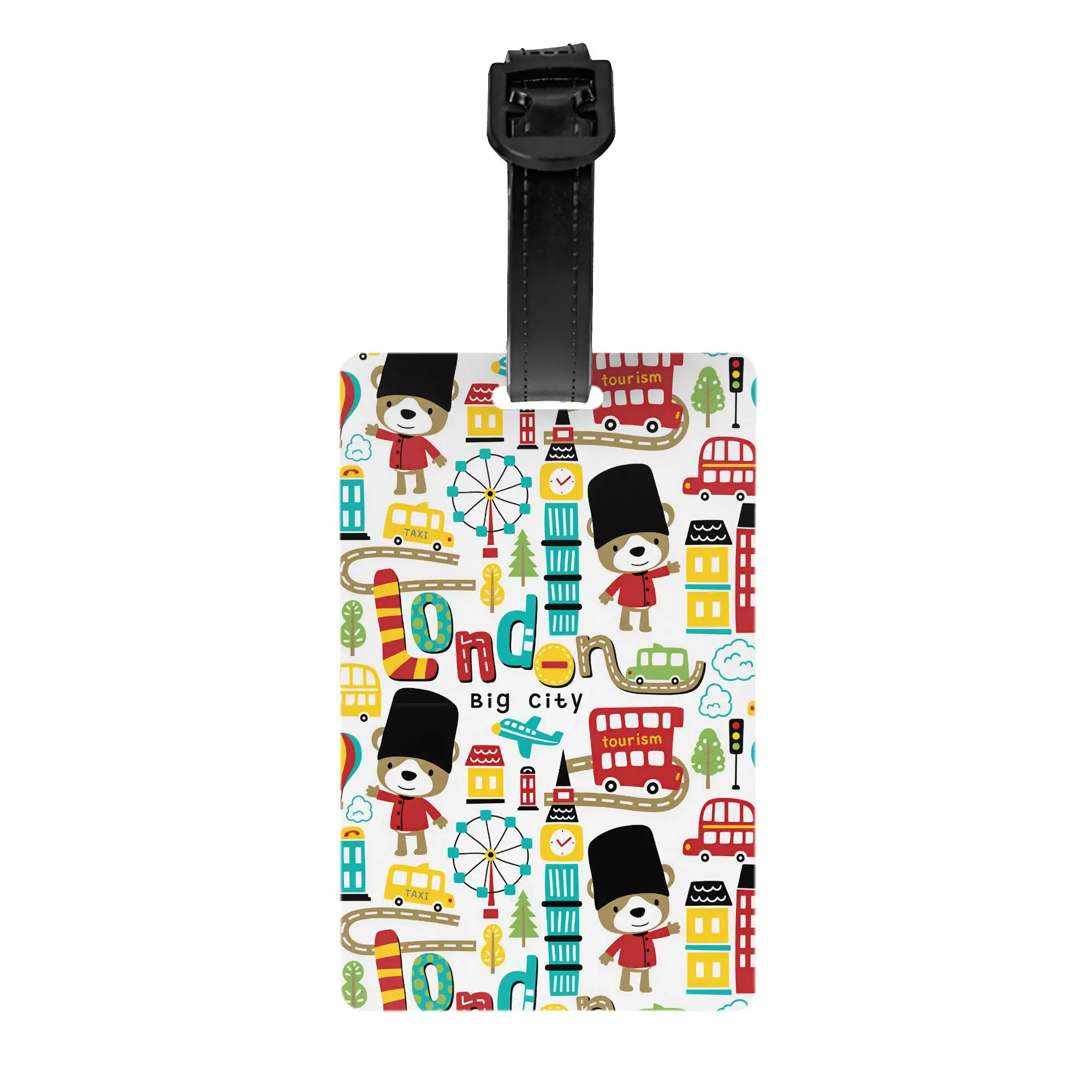 Cute Cartoon Bear London Travel Luggage Tags for Suitcases Fashion  Baggage Tags Privacy Cover ID Label
