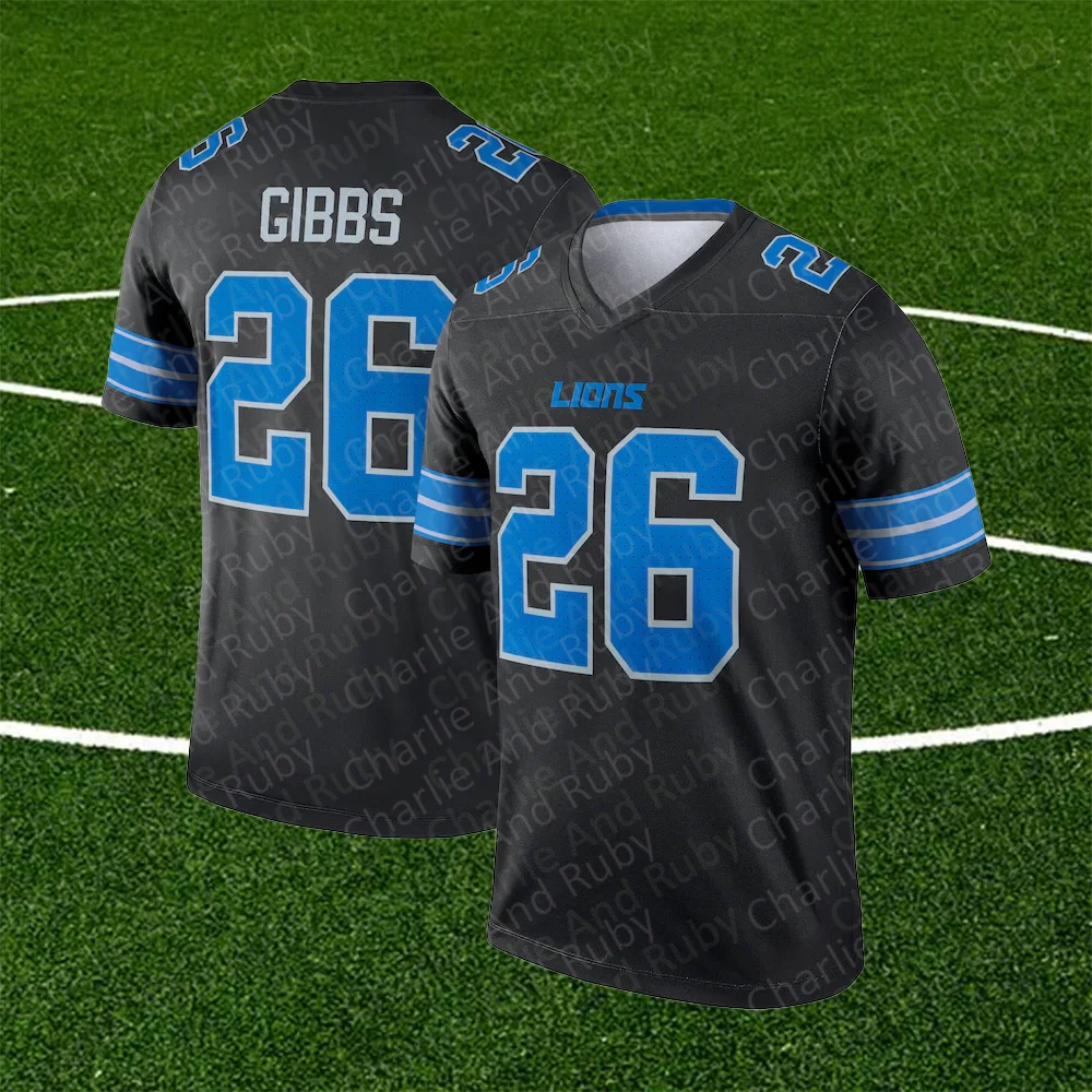 Jersey No.14/26/97 Amon-Ra St. Brown Jahmyr Gibbs Aidan Hutchinson Detroit Lions Legend Jersey Trend Fashion Clothing Top