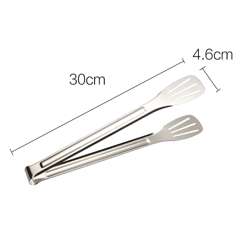 Kitchen Tongs Stainless Steel Barbecue Fork Pliers Cake Sandwich Bread Steak Tongs Practical Kitchen Cooking Supplies