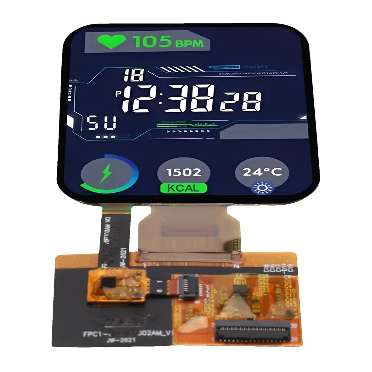 2.2in Square Color OLED Display (480x480) with QSPI/MIPI Dual Interfaces and Capacitive Touch Screen for Instrumentation