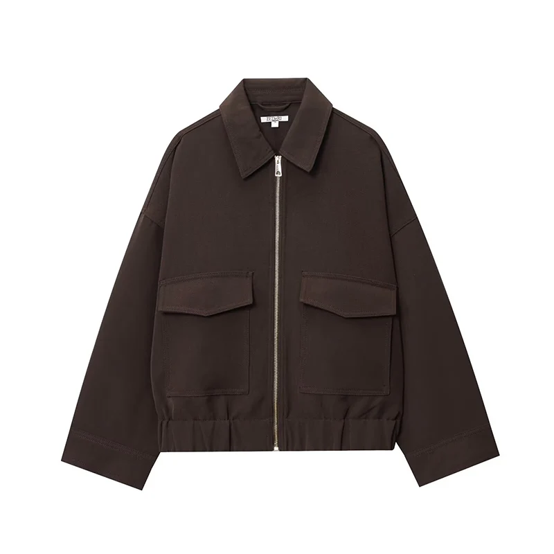 

Женские модные уличные стильные дорожные куртки для женщин, свободное пальто, верхняя куртка с длинным рукавом на молнии, повседневная новая верхняя одежда ﻿