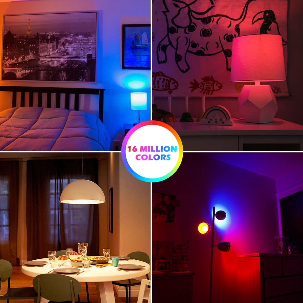 WiFi RGB E27 LED Smart Light Bulb Color Dimmable Lamp Siri Voice Control TUYA APP Remote Control Alexa Yandex Alice Google Home