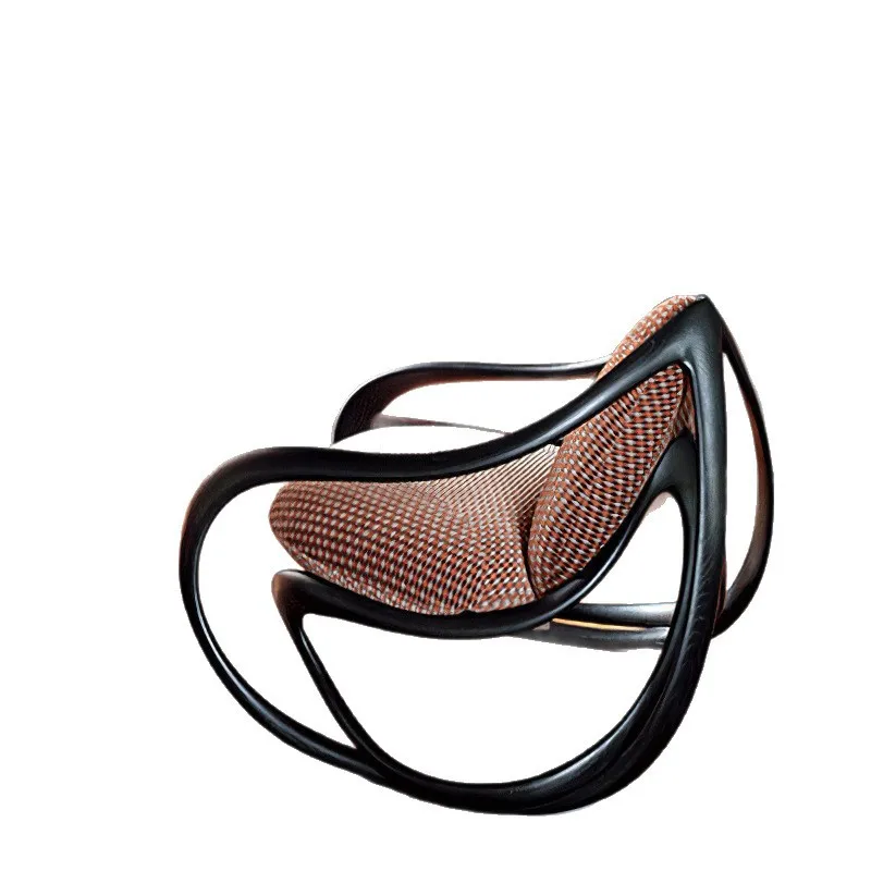

Italian sofa rocking chair, solid wood balcony, leisure lounge chair