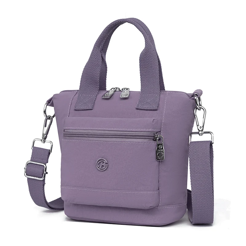 New Women's Nylon Tote Crossbody Bag Casual Multi-pocket Small Shoulder Handbag Detachable Strap for Daily Work Travel Shopping