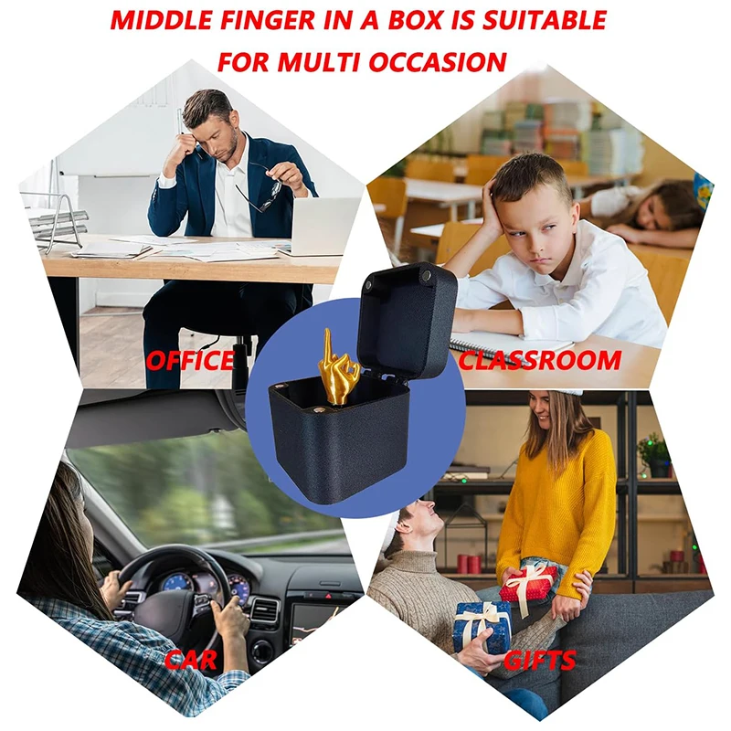 Christmas Interesting Prank Gift Middle Finger In Box Christmas Box Funny Creative Gifts Office Desk Decoration Home Decoration