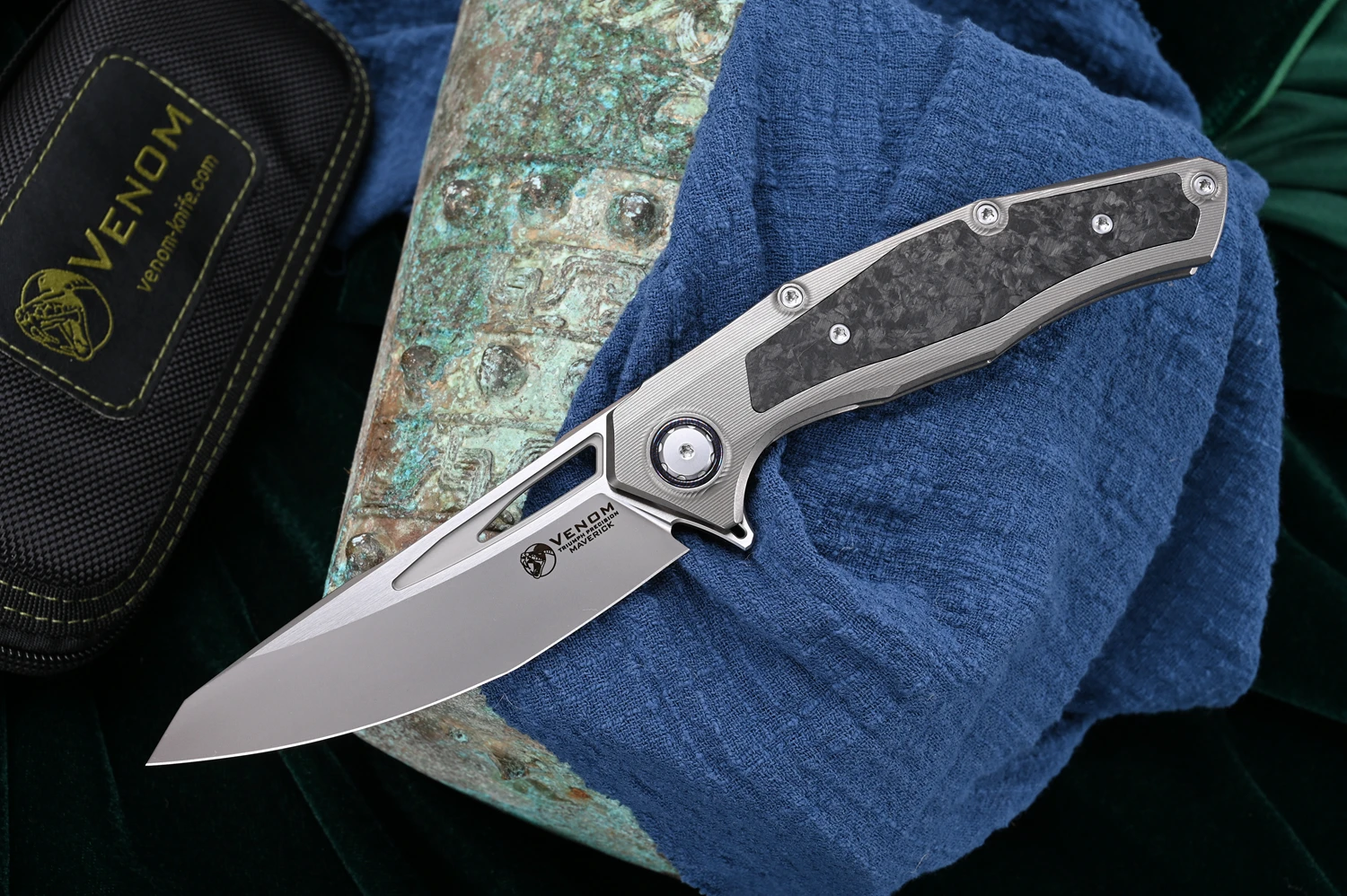 Kevin John VENOM Lone Ranger Folding Knife M390 Blade Titanium