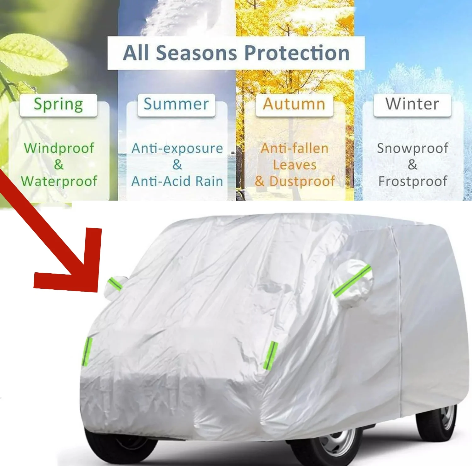 

Waterproof Car Cover All Weather For Outdoor Indoor With Zipper Door Sun Rain Dust Protection For Ford Transit Custom SWB & LWB