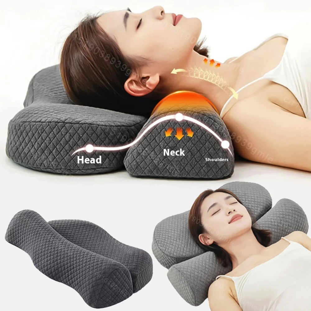 

Ergonomic Orthopedic Cervical Pillow Memory Foam Contour Sleeping Pillow for Neck Support Side Sleeper Comfort Spinal Alignment