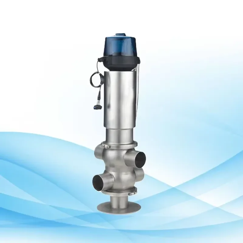 Sanitary Stainless Steel Four-Way Pneumatic Diverter Mix Proof Water Reversing Valve for General Use