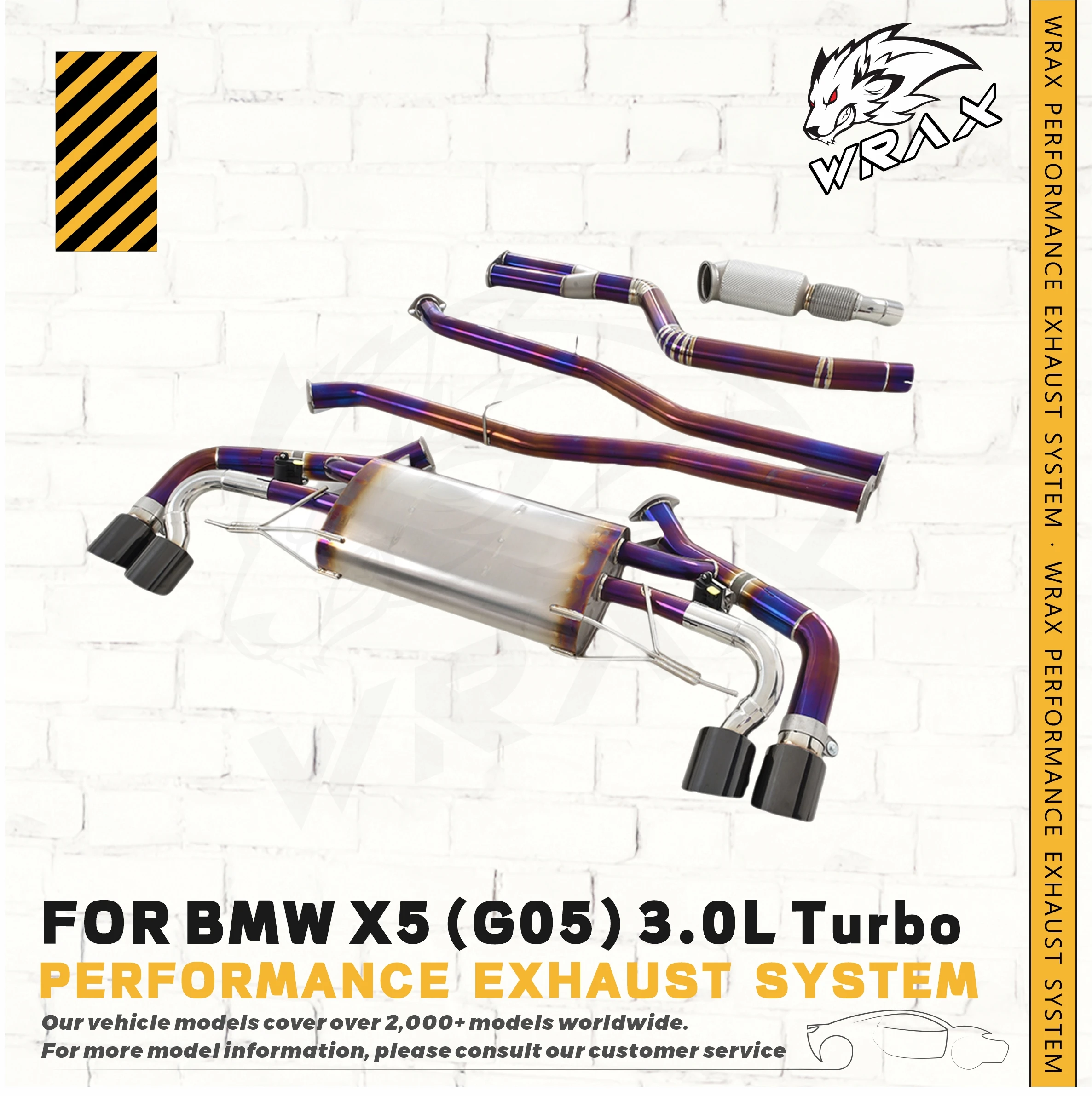

Автомобильные аксессуары, регулируемый клапан с прямой посадкой, агрессивный звук, выхлопная труба WRAX Titanium для BMW BMW X5 G05 F95 08.2018+
