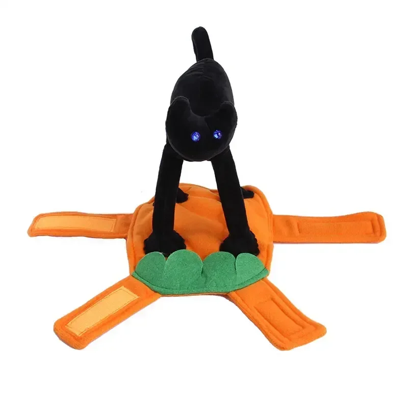 Pet Black Cat Costume Dog Coats Halloween Costume Funny Cat Dog Cosplay Outfit with Black Cat Pumpkin Decoration Pet Supplies