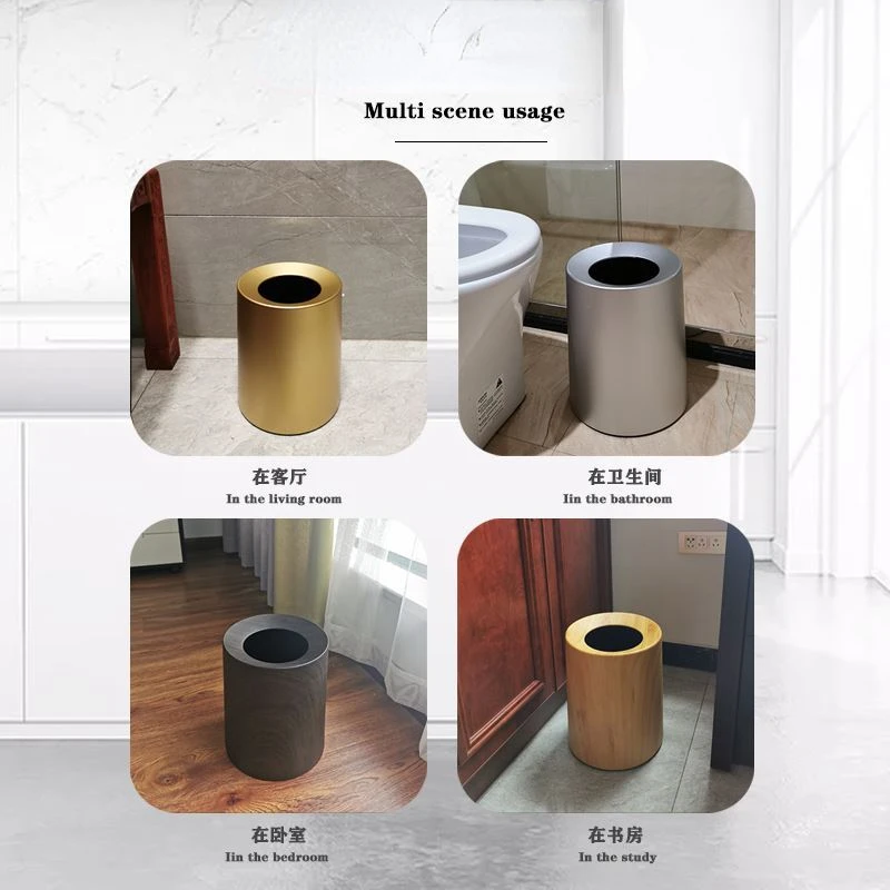 Japanese Style Double Decker Garbage Bucket Luxury Hotel Restaurant Hall Bedroom Waste Bins Household Cleaning Tools Kitchen