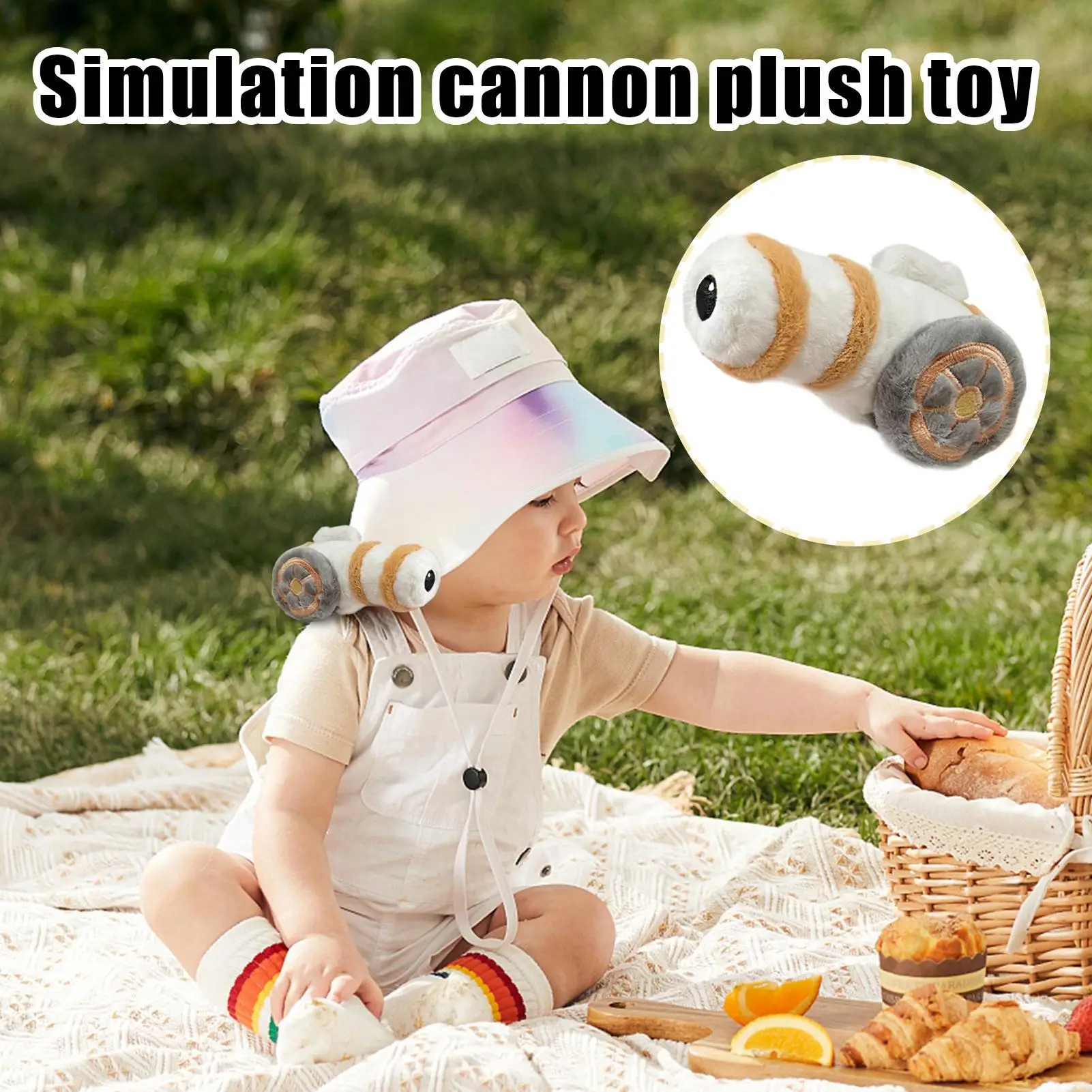 Stuffed Slap Bracelet Simulation Plush Cannon Toy Creative Cannon Stuffed Doll For Bedroom Living Room Party Dormitory Apartment