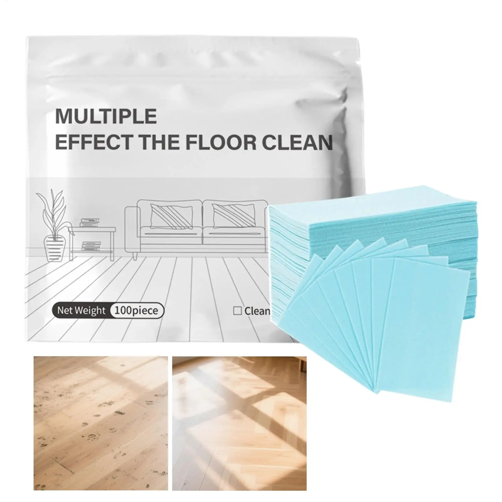 new Wood Floor Cleaner 100-Count Multi-Purpose Powerful Tablets Hardwood Floor Cleaner Mop Solution For Hardwood Tile Wood Home