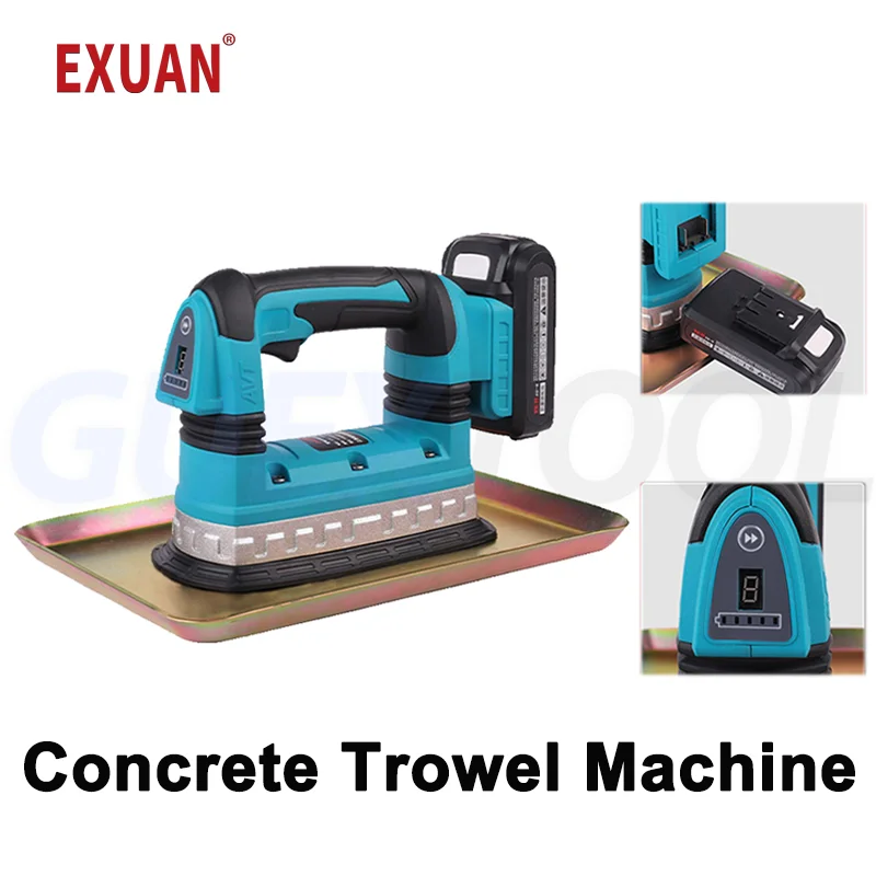 Concrete Trowel Machine Handheld Electric Mortar Trowel Miniature Wall Polisher Cement Vibrator Adjustable Speed Smoothing Tools