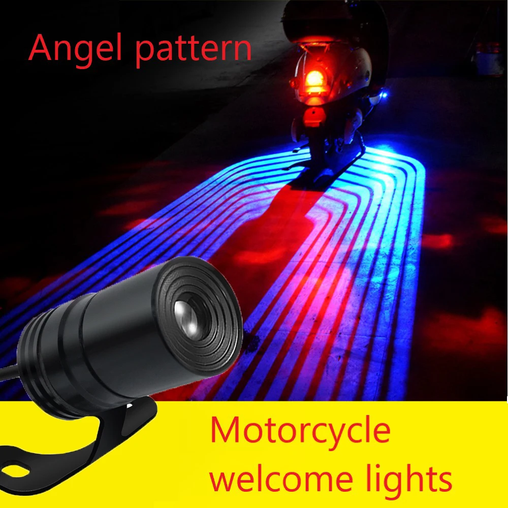 2PCS Motorcycle Welcome Light Door Courtesy Lights With Projector Angels Wing Led Carpet Underglow For Car Motorcycle Light