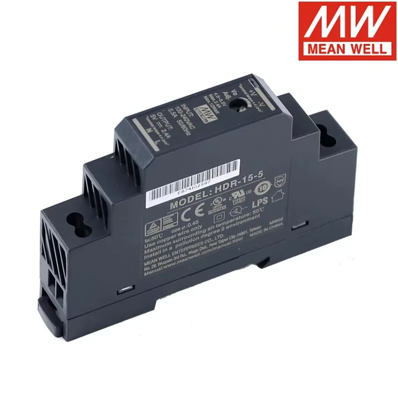 Mean Well HDR-15 15W 85-264VAC TO DC 5V 12V 24V 48V Meanwell Ultra Slim DIN Rail Power Supply HDR-15-5 HDR-15-12 HDR-15-24