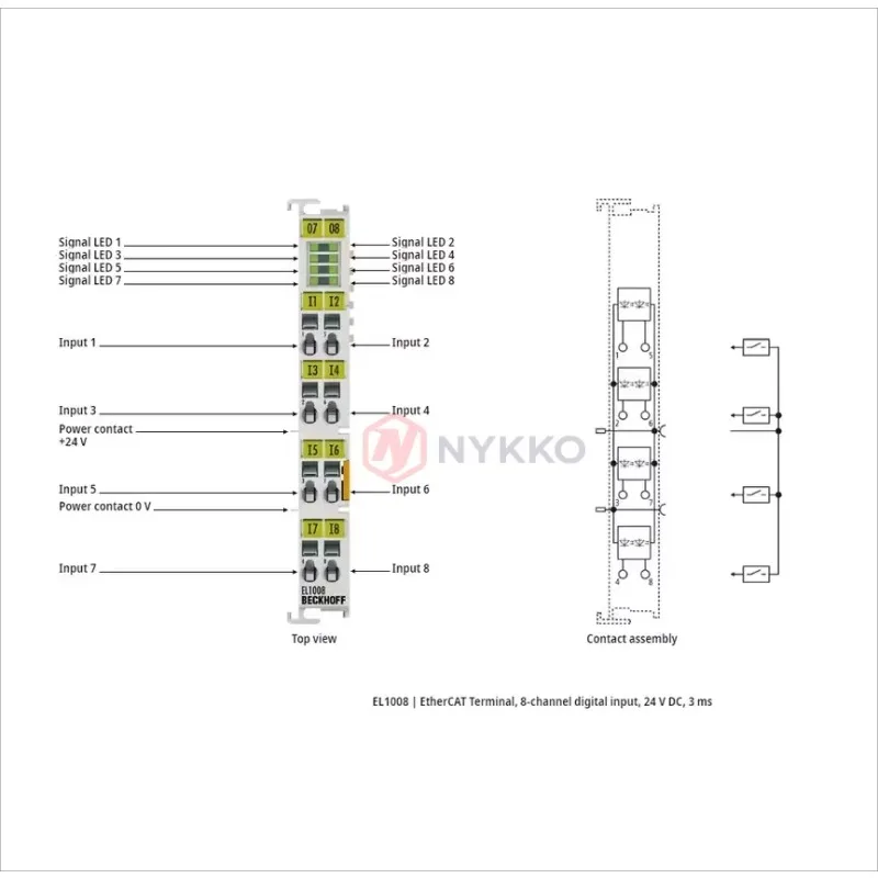 

Original New EtherCAT Terminal 8-channel Digital Input 24 V DC 3 Ms EL1008
