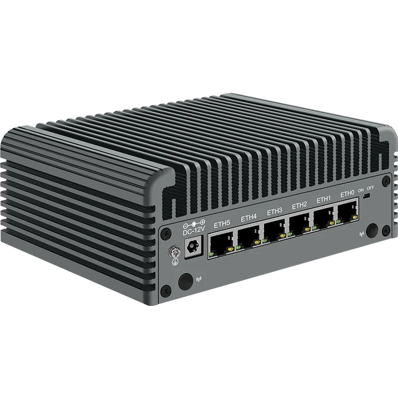 6x I226-V جدار الحماية راوتر 12th Gen Core 3 N355 N305 N150 N100 بدون مروحة كمبيوتر صغير 6 LAN 2.5G DDR5 M.2 NVMe PfSense Proxmox