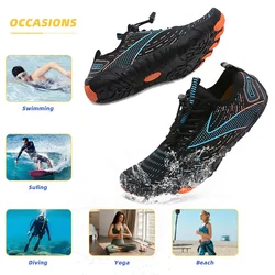 Summer men's and women's aqua shoes outdoor breathable non-slip mountaineering wading shoes barefoot sneakers