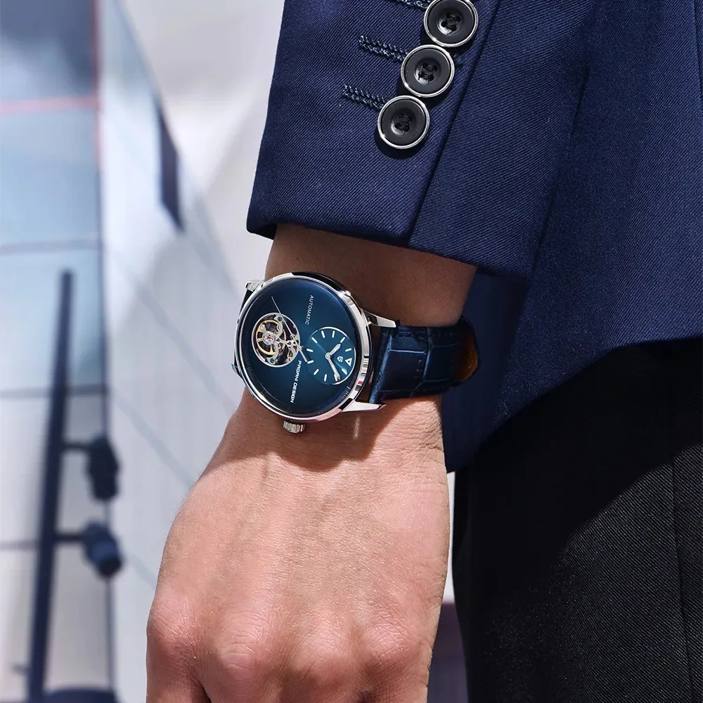 ساعة PAGANI DESIGN PD-1796 للرجال مع عجلة توازن أوتوماتيكية ميكانيكية من الفولاذ المقاوم للصدأ للرجال، طراز العمل