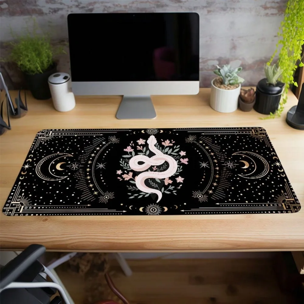 

Black Aesthetics Large Gaming Mouse Pad | Desk Accessories Workspace Organizer for Office Gaming