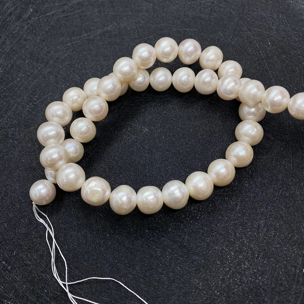 Grade AA Freshwater Natural Pearl Beads White Round Bead for DIY Jewelry Making Bracelet Necklace Accessories Punch Loose