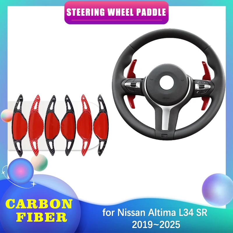 

Автомобильное рулевое колесо для Nissan Altima L34 SR 2019 ~ 2025 2020 2021, ABS, углеродное волокно, рычаг переключения передач, аксессуары для расширения